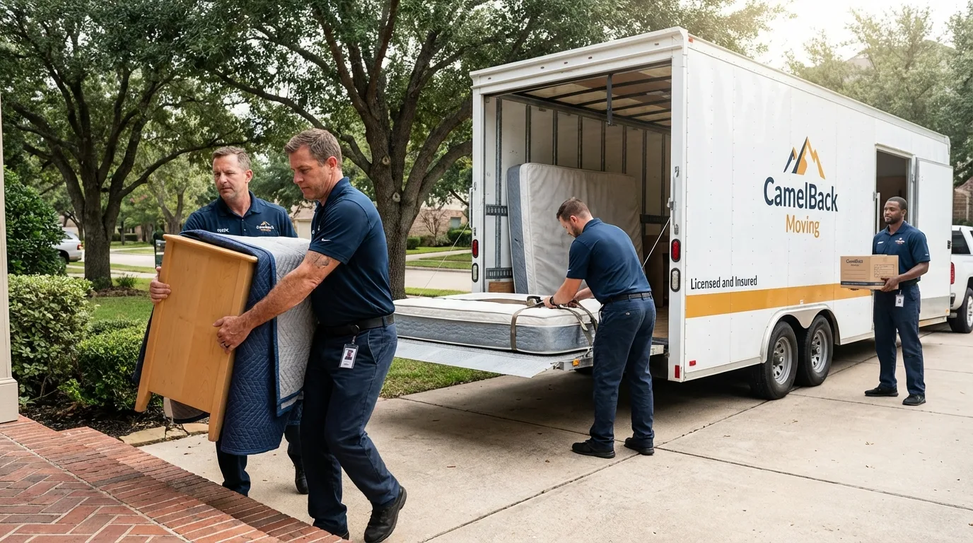 Crew loading residential truck for cross-state move from Columbia, MD